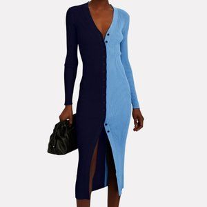 *NEVER WORN* STAUD | Navy & Blue Shoko Midi Dress